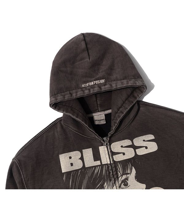 RG Bliss Washed Zip-up hoodie (Black)