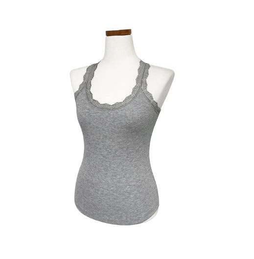 Fran Ribbed Lace Halter Sleeveless