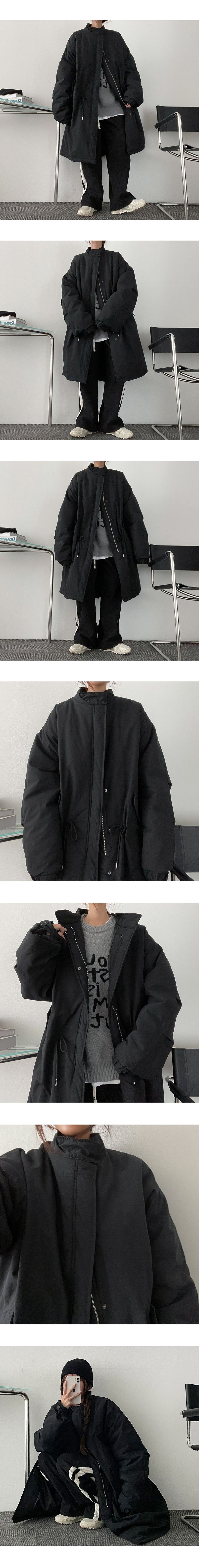 [Padding lining] Dain Wang Boxy String Long Bomber Jacket Jumper