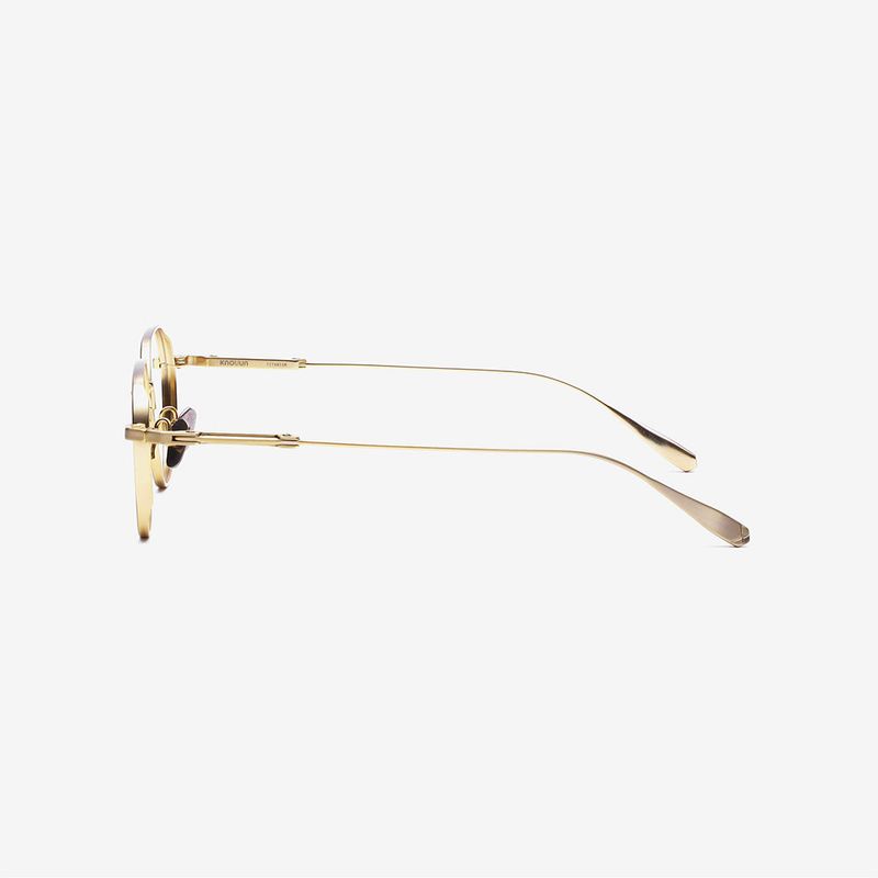 Knouun Square titanium glasses CODE. 102. A Yellow Glod
