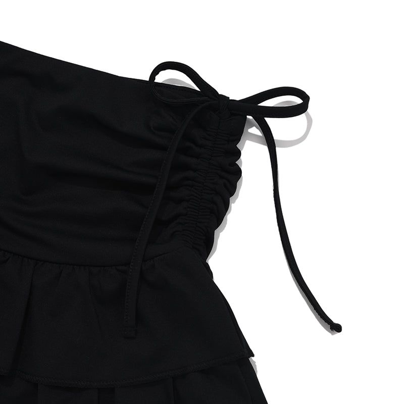 CANCAN PLEATS MINI SKIRT [BLACK]