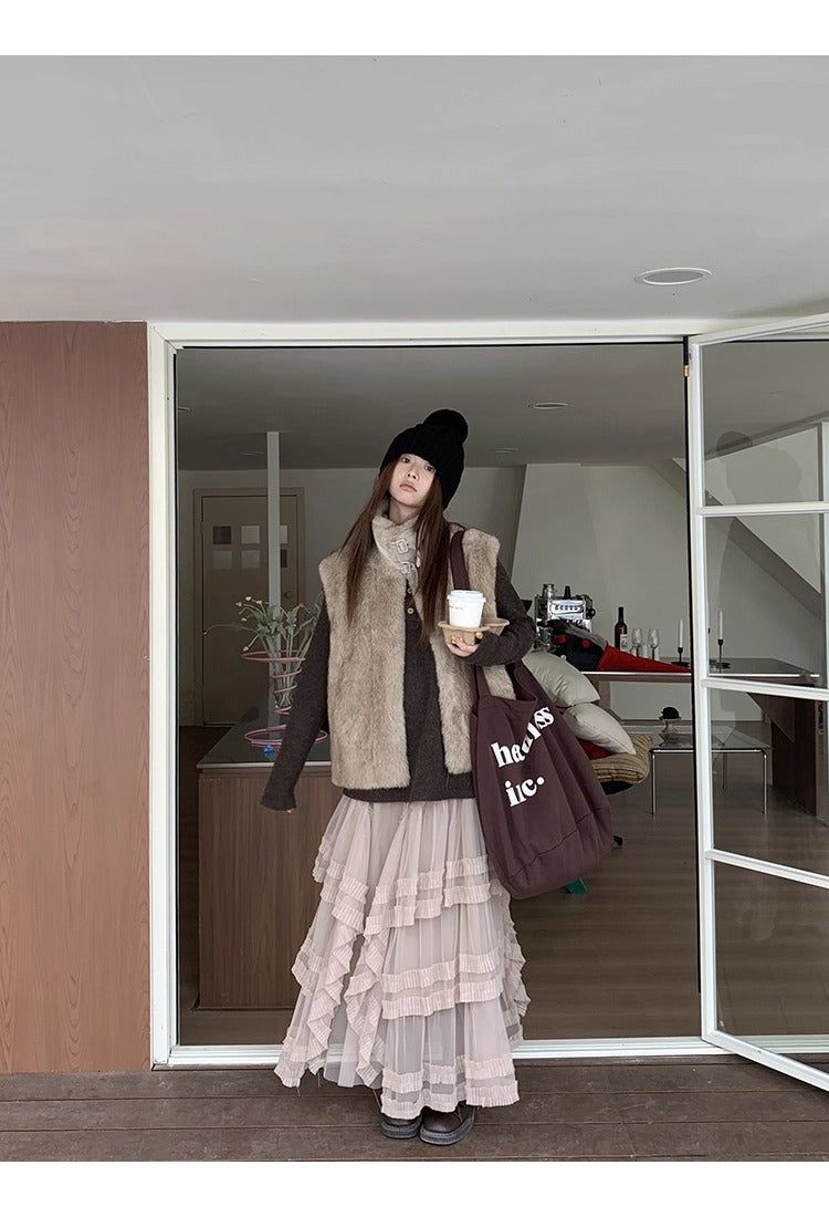 Cocoa cancan long frill skirt