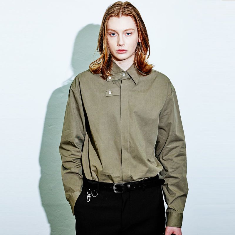 S SY(エスエスワイ)の「Collar Strap Shirt brown khaki(Tops)」
