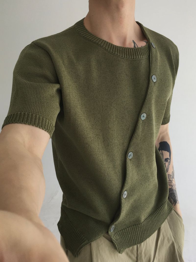 diagonal slick cardigan(4colors)