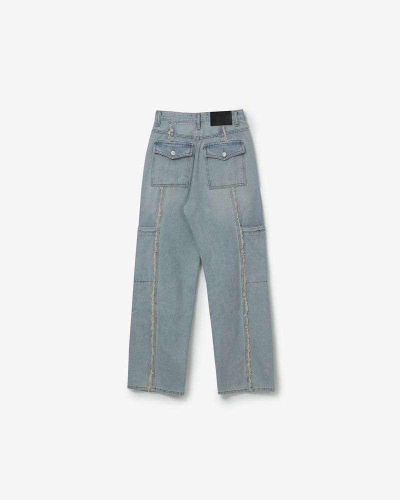 Diagonal fringe denim [ light blue ]