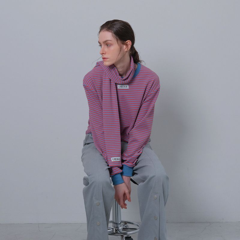 Pink/Sky Blue Stripe Fleece MTM