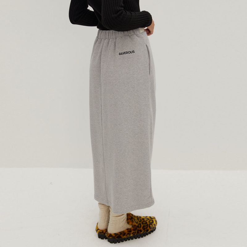 Shirring Jerjey Skirt Melange Gray