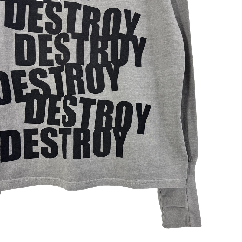 destroy hand hooded long sleeve