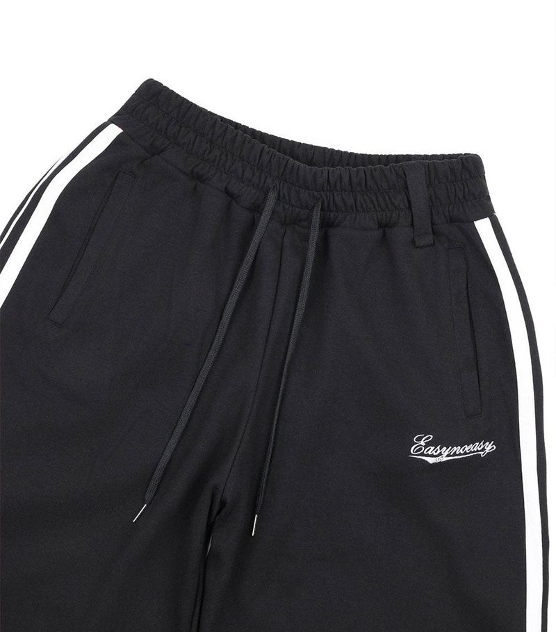 Star Piping Track Balloon Sweat Pants - Black