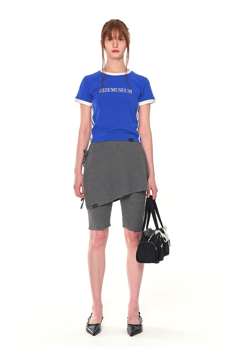 BIKER LAP SKIRT SHORTS (CHARCOAL)