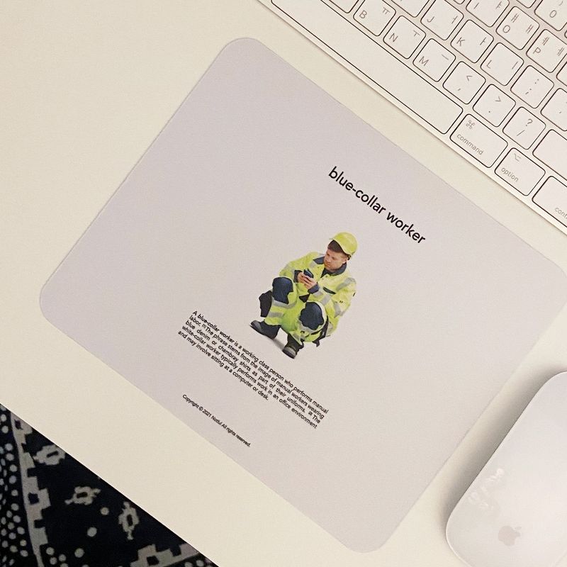 Blue-collar worker mousepad