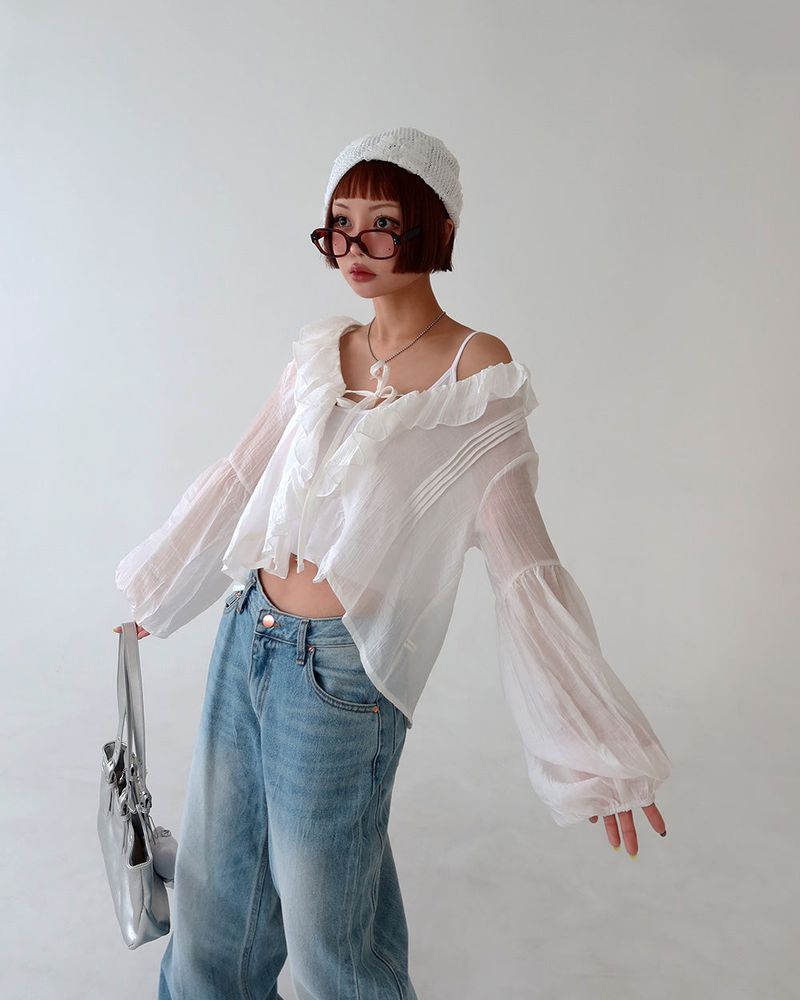 Shade light blue low wide jeans
