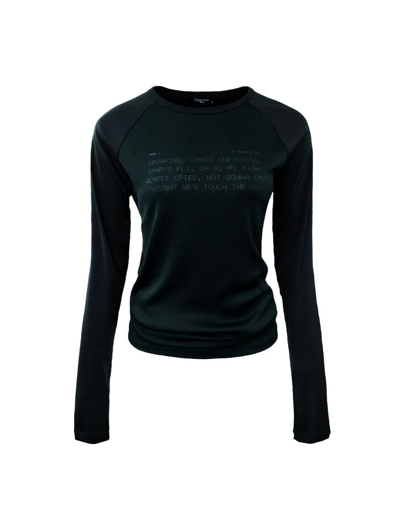 Drowning Loose Fit Raglan Long Sleeve All-Black
