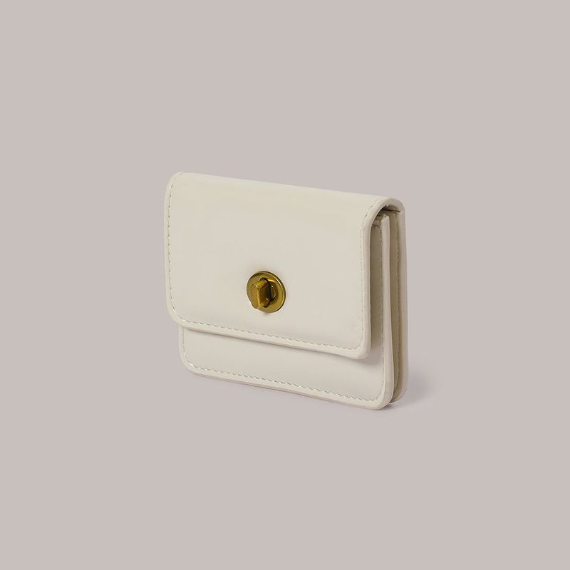 Flat Gold Wallet - Ivory
