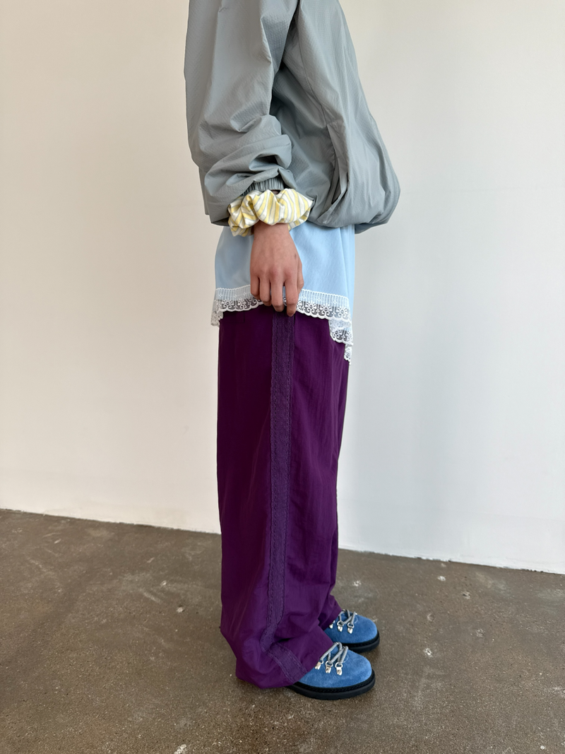 side lace nylon pants