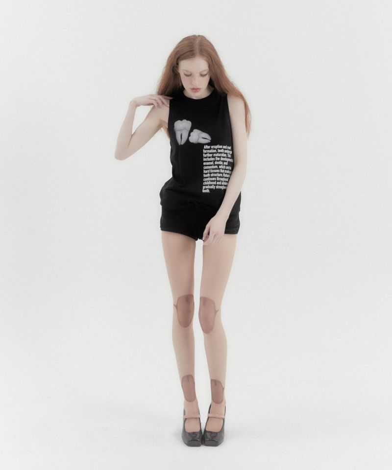 Teeth Sleeveless Tee Black