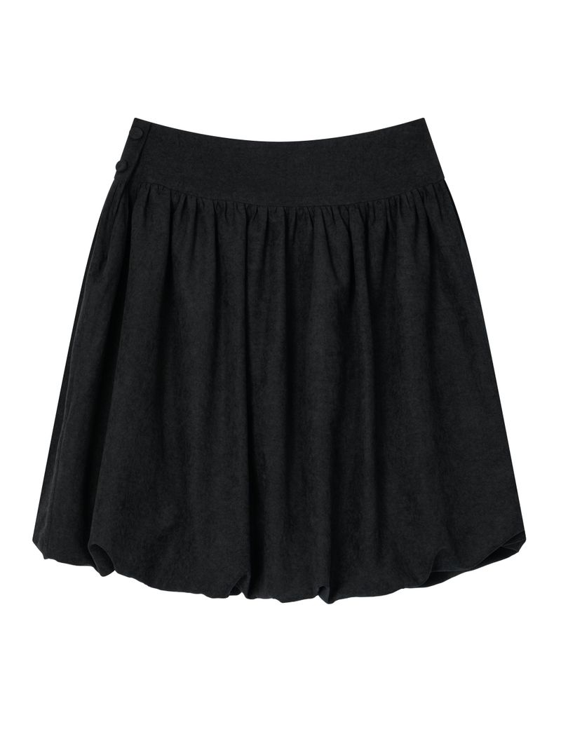 BUTTON PUMPKIN MIDI SKIRT(BLACK)