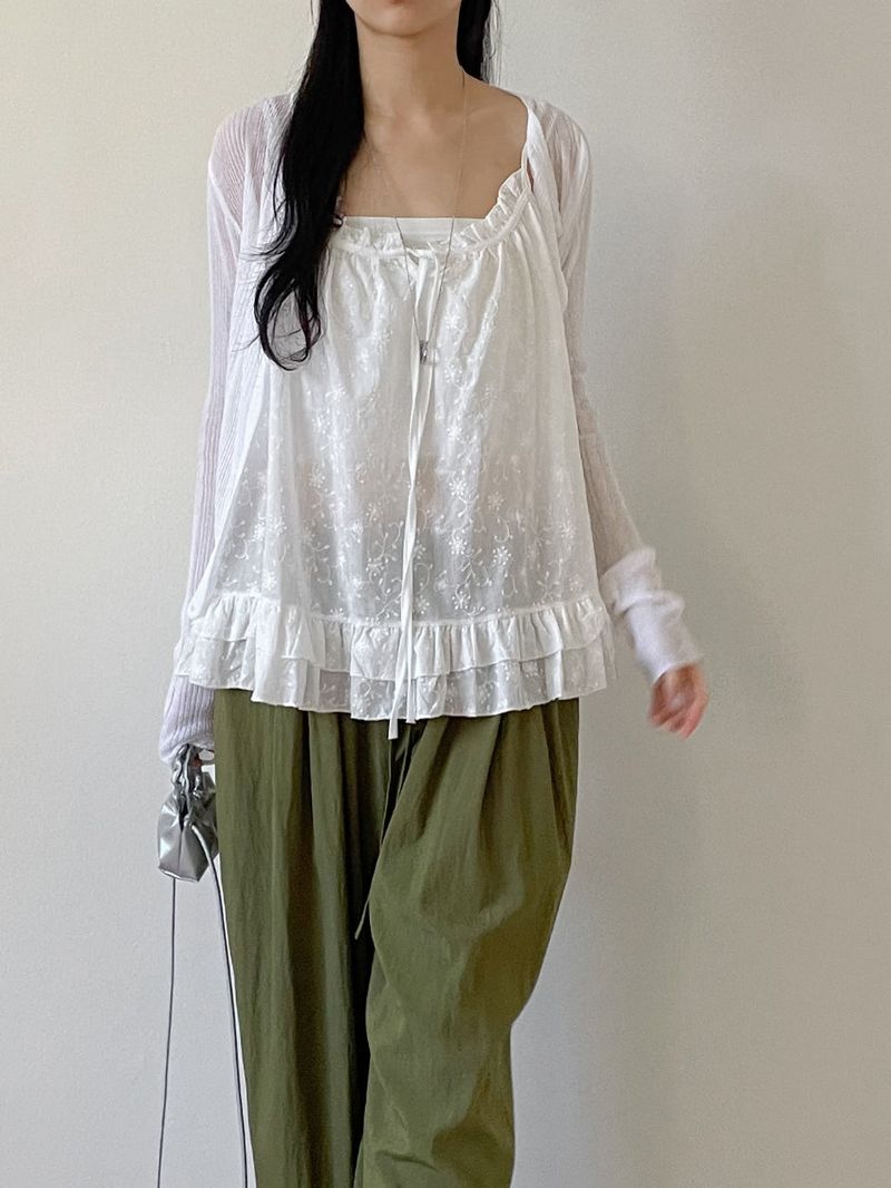 Jacquard Cotton Flare Bustier