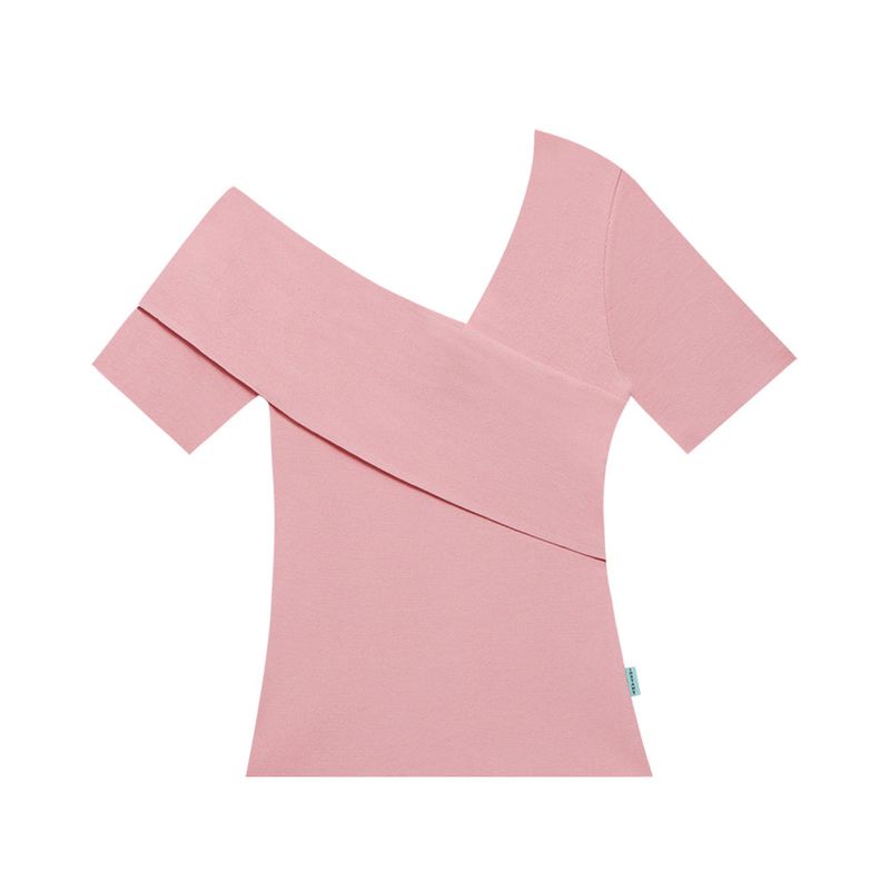 INSTANTFUNK（インスタントファンク）の「Short-sleeved sim one-shoulder sweater（Tops）」