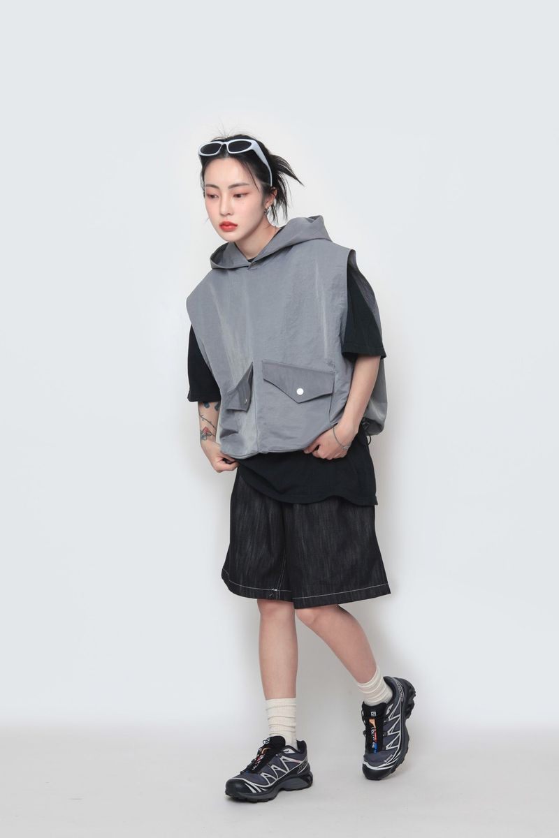 WASHIHO hooded pocket vest