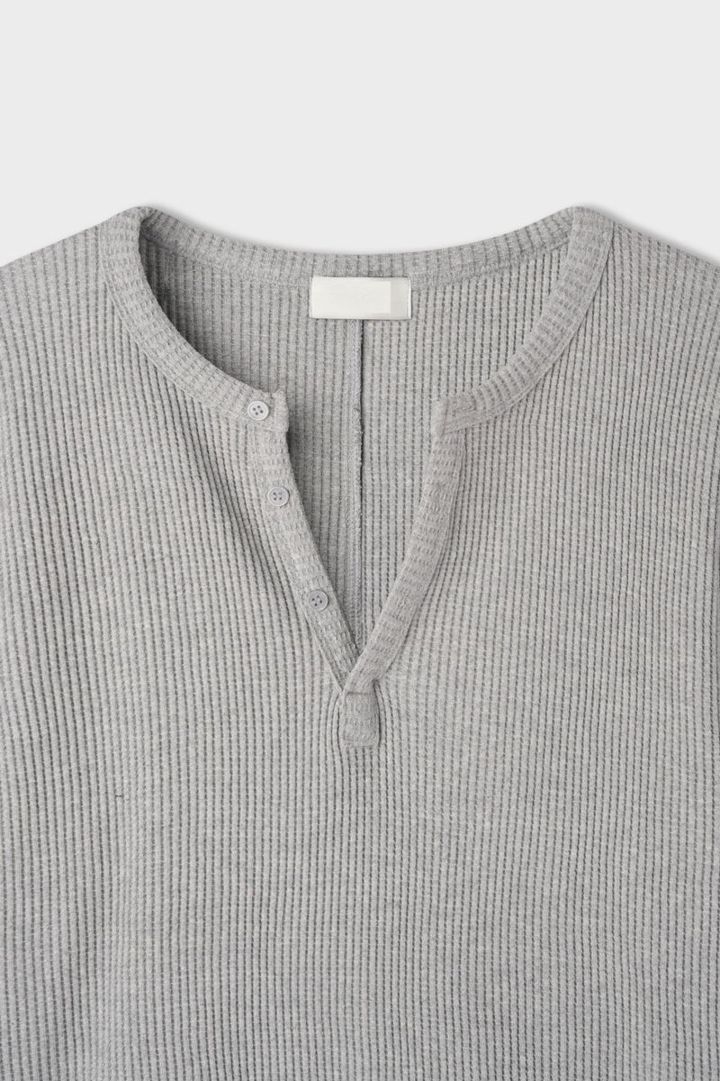 Macca waffle henley neck