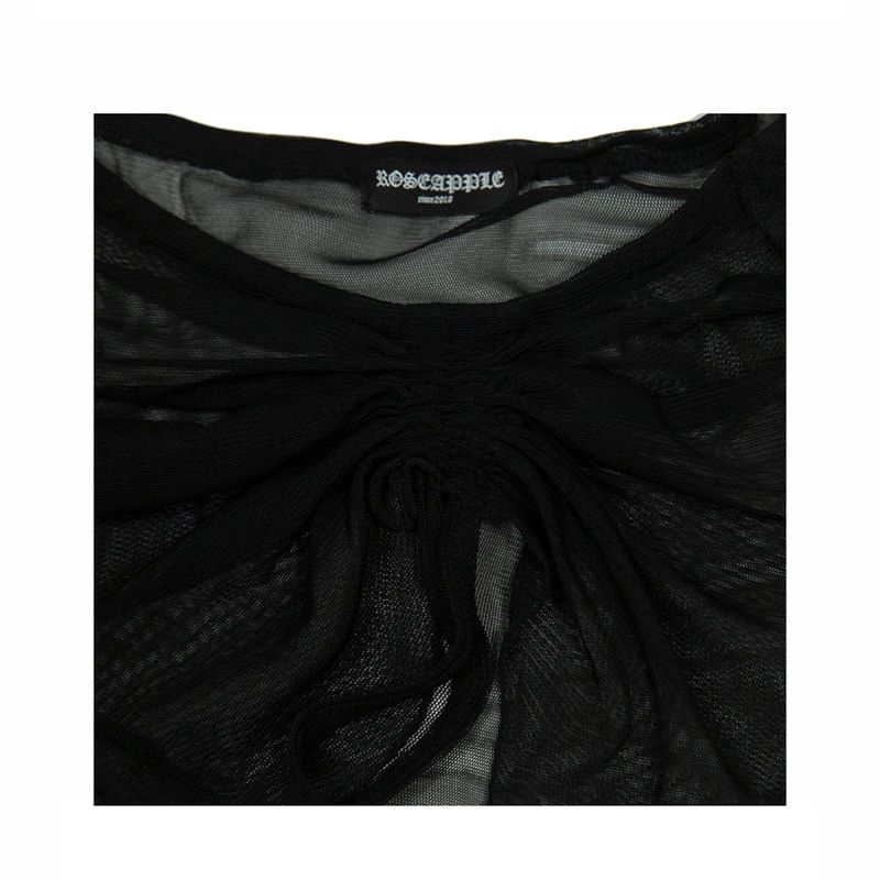 212-mesh shirring off-shoulder