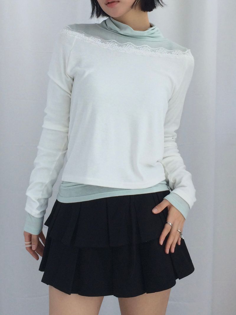 Feminine Flat Neck Long T-Shirt