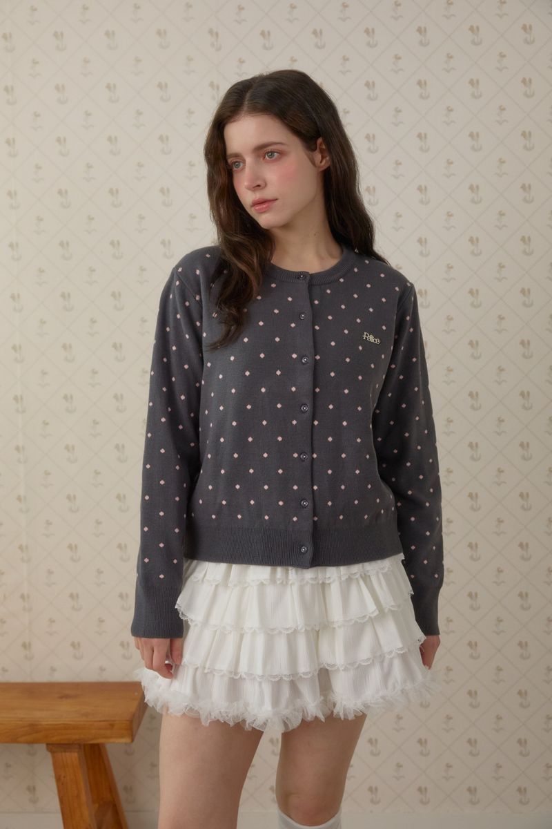 PINK PINEAPPLE（ピンクパイナップル）の「SUGAR DOT KNIT CARDIGAN（Tops）」
