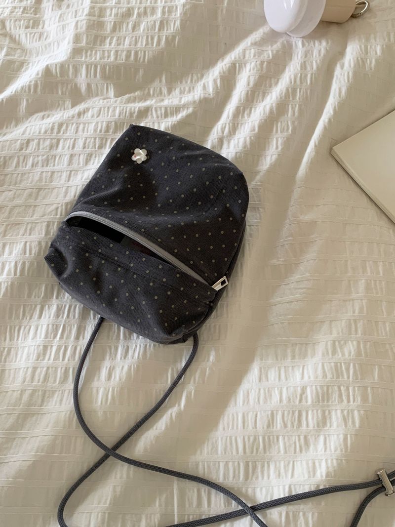 mini pocket bag - grey dot
