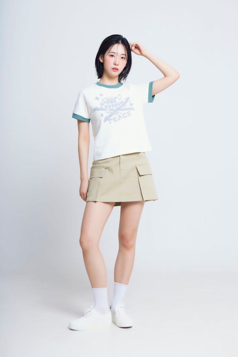 universe print ½T-shirts_ivory/green