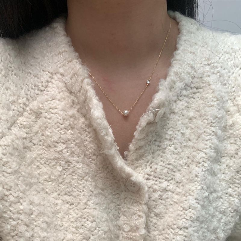 (silver925) パールキュービックネックレス *gold