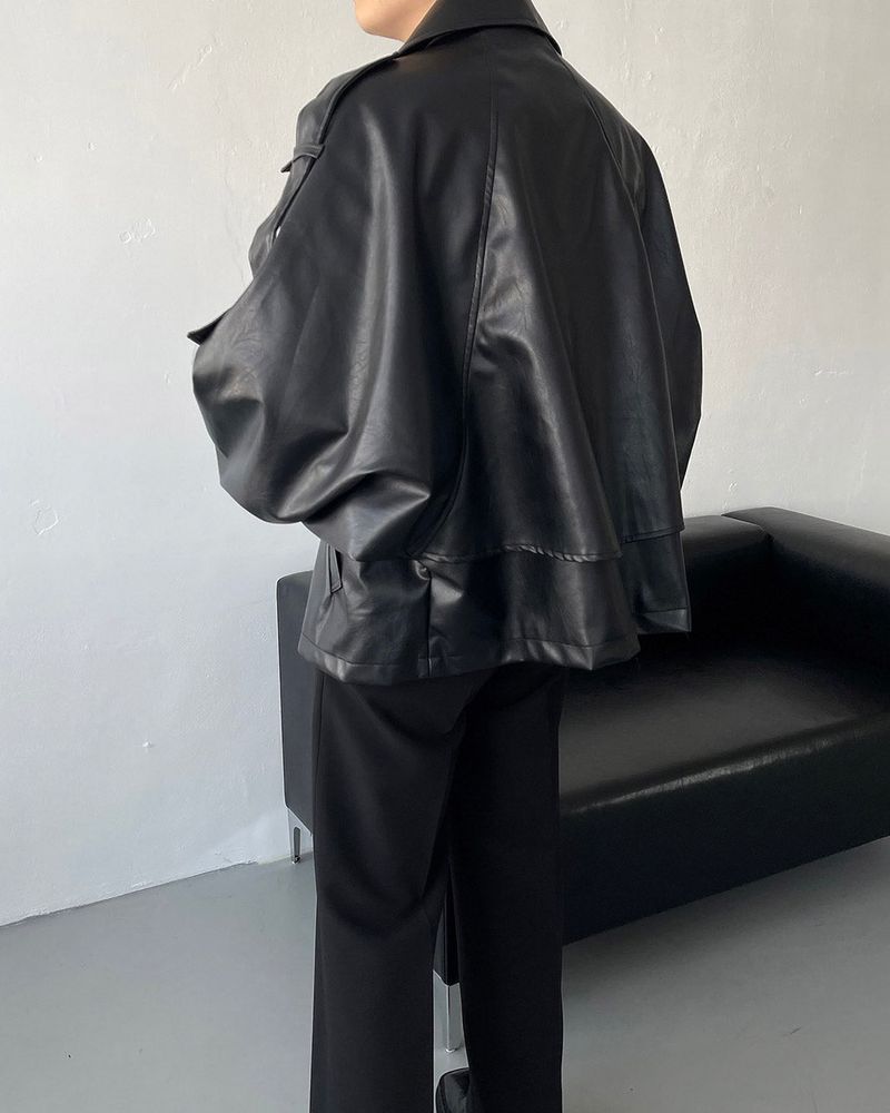 GM leather balloon short jacket (1 colors)