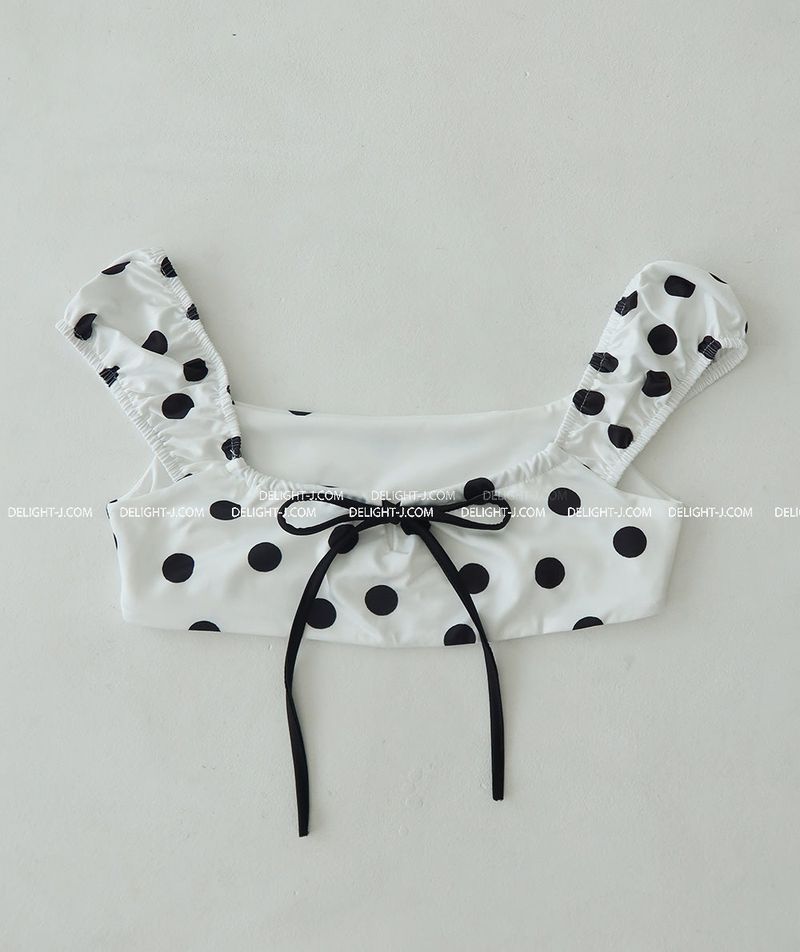 Dot ribbon dot frill bikini