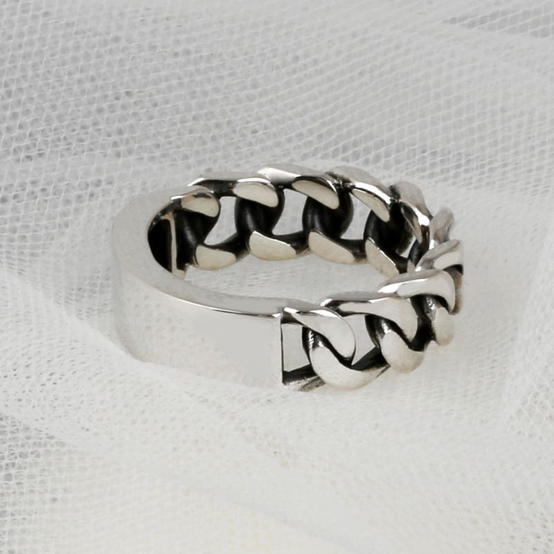 SVR-619 ACE Chan Enhypen Garden AB6IX Jeon Woong Wearing Silver Sliver 925 Minja Plain Chain Silver Ring 7mm