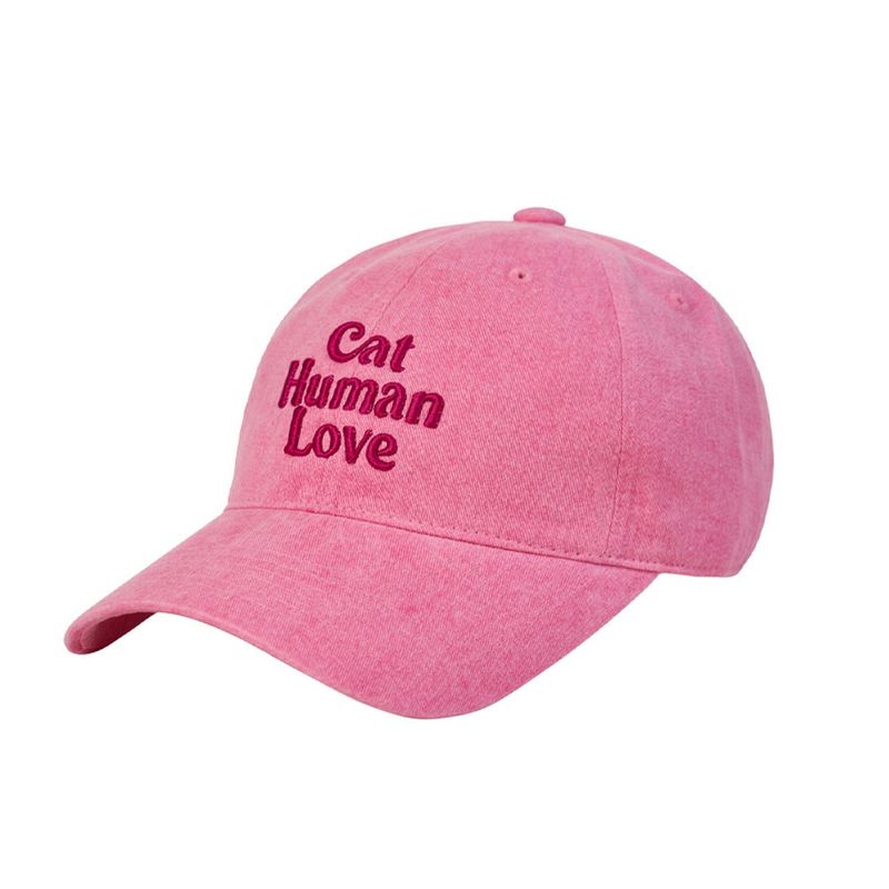 Human & Cat(ヒューマン&キャット)の「CAT HUMAN LOVE PIGMENT BALL CAP_PINK(Hats)」
