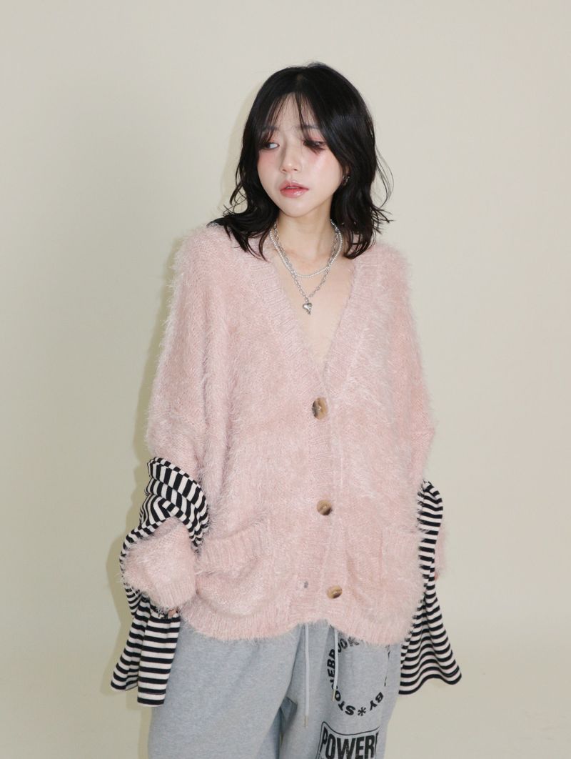 Featheryan Rouge Long Angora Cardigan