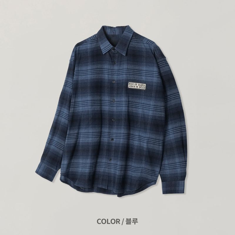 LMN ペトラベルチェックオーバーサイズフィットシャツ (3 colors)