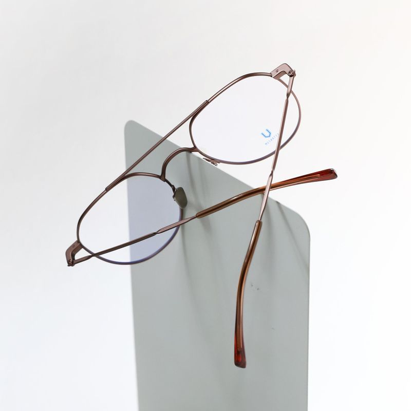 Knouun Round titanium glasses CODE. 101. C Pink Brown