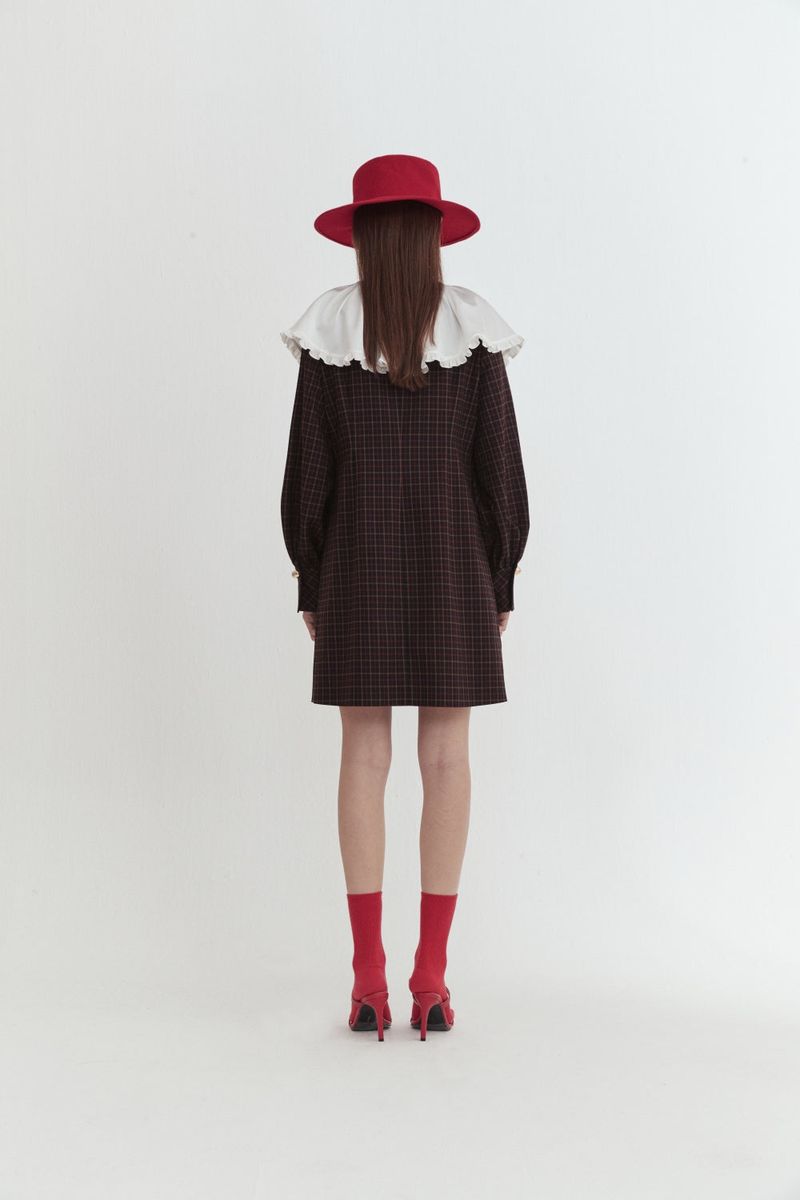 Collared check dress