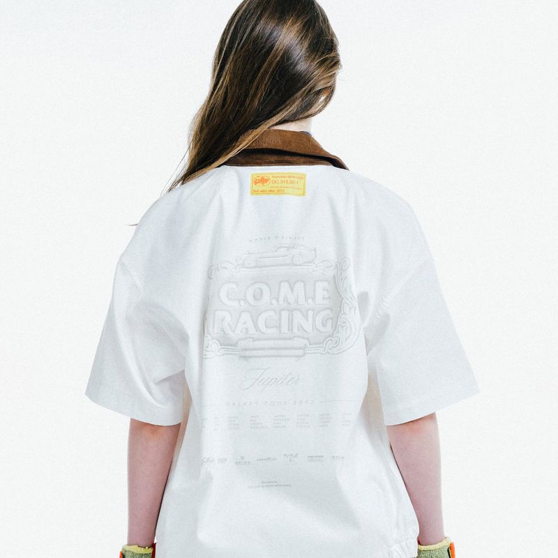 [UNISEX] C.O.M.E Mechanic Short Sleeve Work Jacket (White)