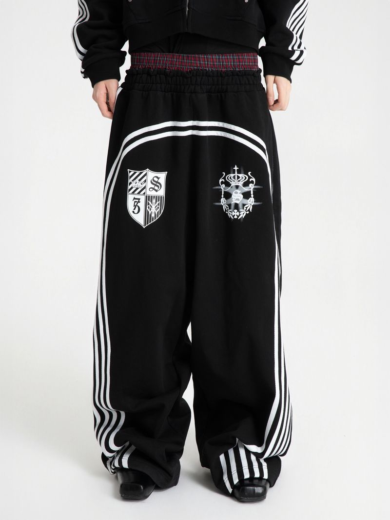 SEXXDEVIL Dual-Waist Striped Sweatpants