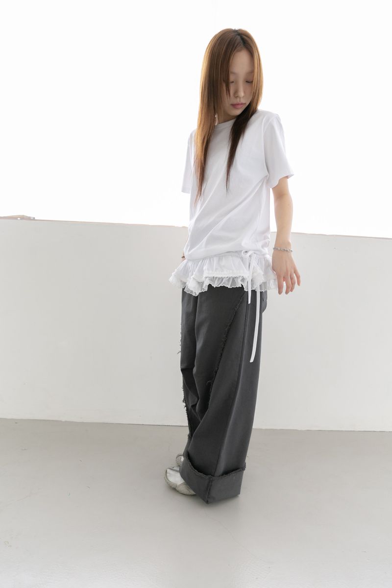 omoosoohy(オムスヒ)の「rough fringe wide pants(3colors)(Pants)」
