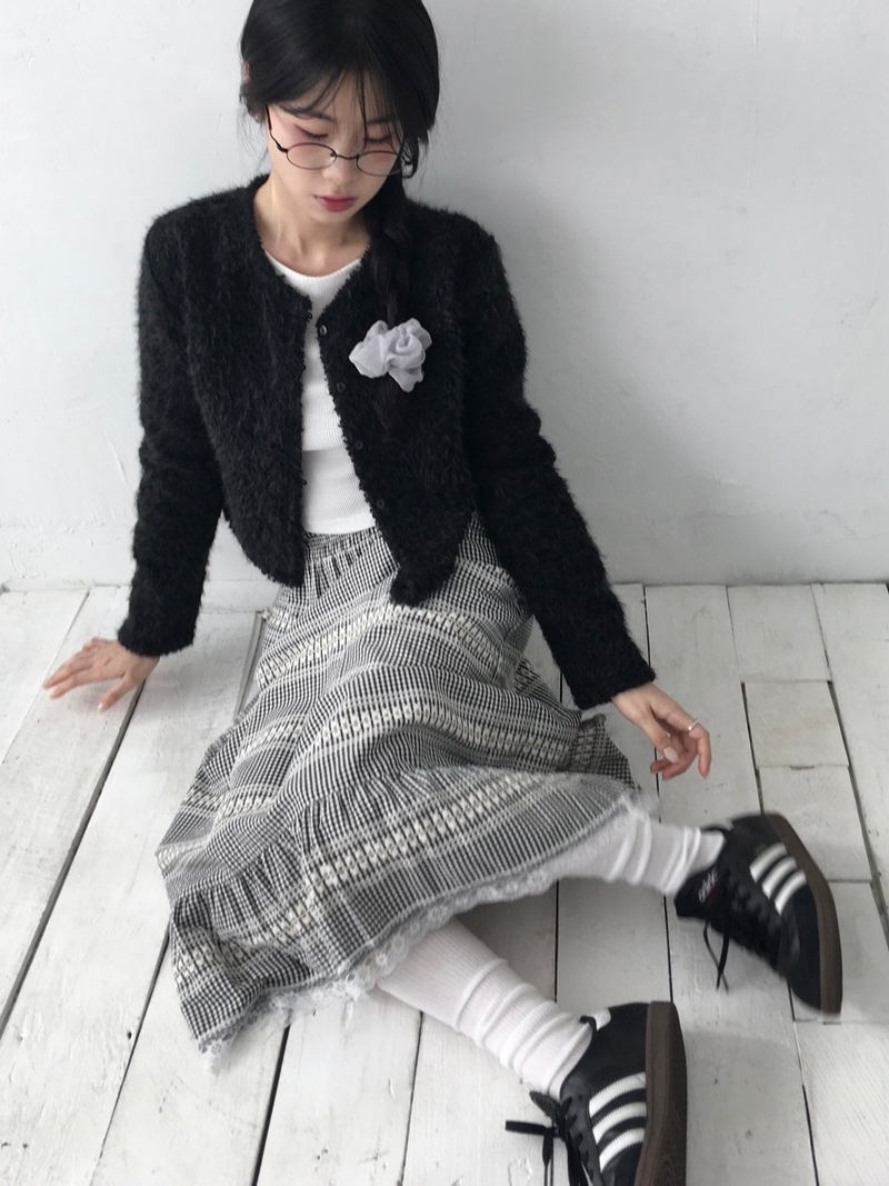 moroi（モロイ）の「Plaid Frill Maxi Skirt（Skirts）」