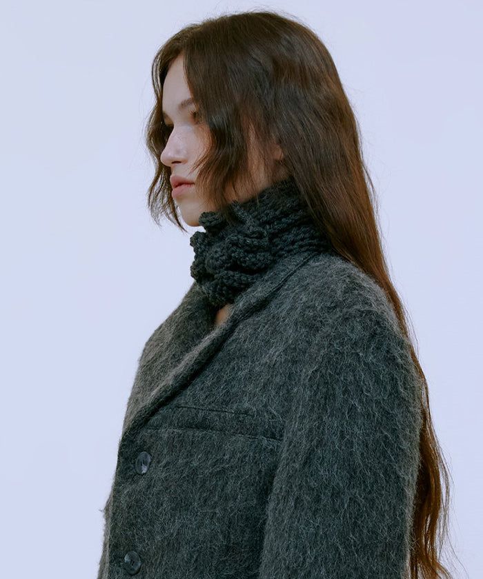 Handmade Flower Neck Warmer (CHARCOAL)