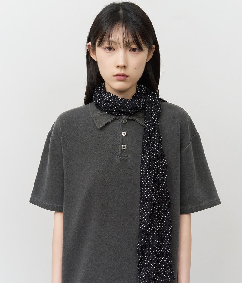 Leaf Dot Wrinkle Scarf