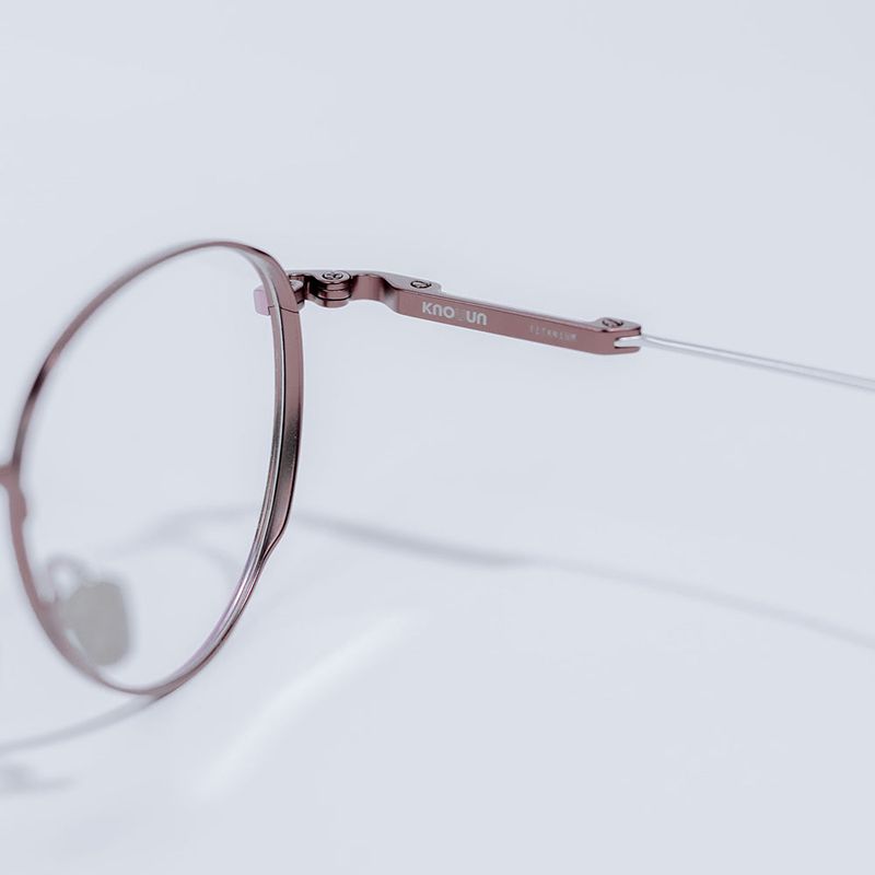 Knouun Round titanium glasses CODE. 102. C Brown N Silver