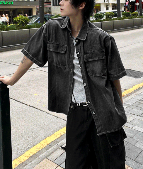 Ash Gray Denim Jacket