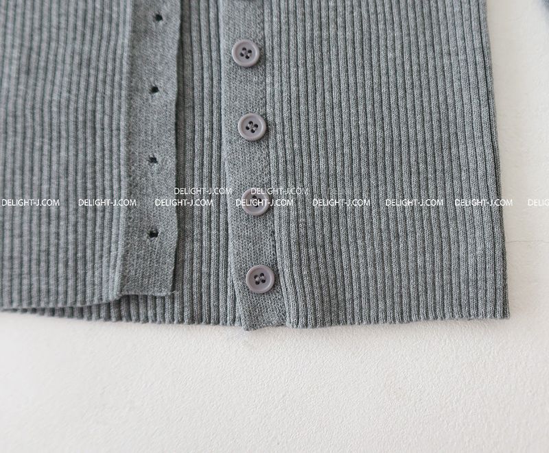 V-neck Knit Sleeveless Cardigan Set