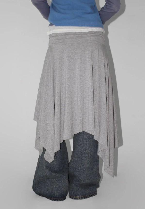 SHIRRING UNBALANCE SKIRT