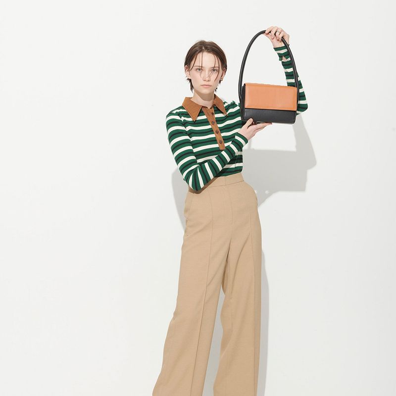  PUBLICKA JULY SHOULDER BAG, TAN BROWN + BLACK